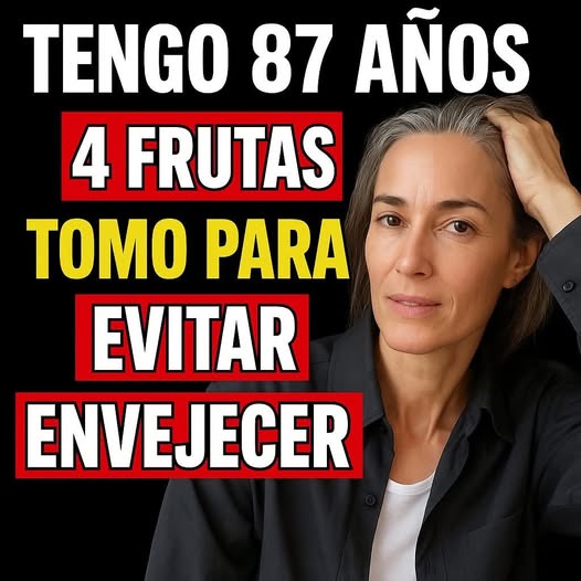Persona mayor con frutas para evitar envejecer