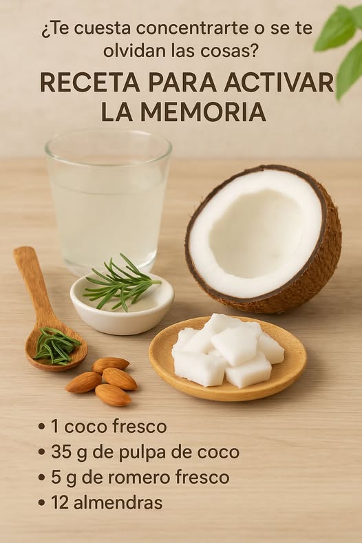 Receta natural para activar la memoria con coco y almendras