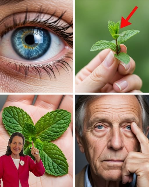 Cuidado de los ojos con menta
