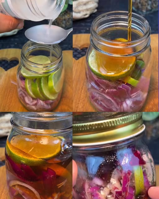 Mezcla de cebolla, miel y limón