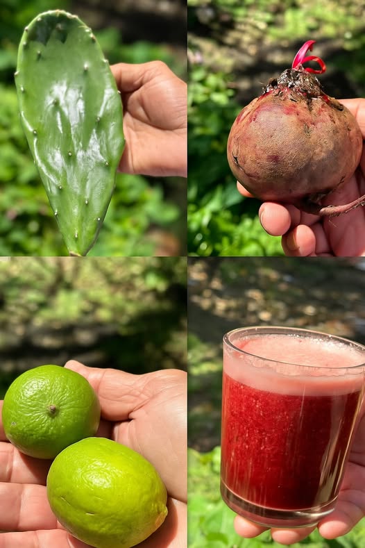 Ingredientes para la bebida saludable: Nopal, Betabel y Limón